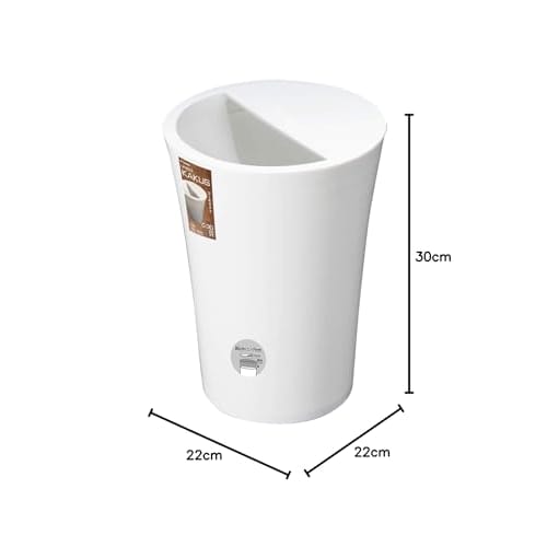 Shinki Gosei Tombow Unido Kakus Trash Can, Hides Trash, 7.3 Liters, White, 22cm Wide x 22cm Deep x 30cm High, with Lid, C-30, Made in Japan