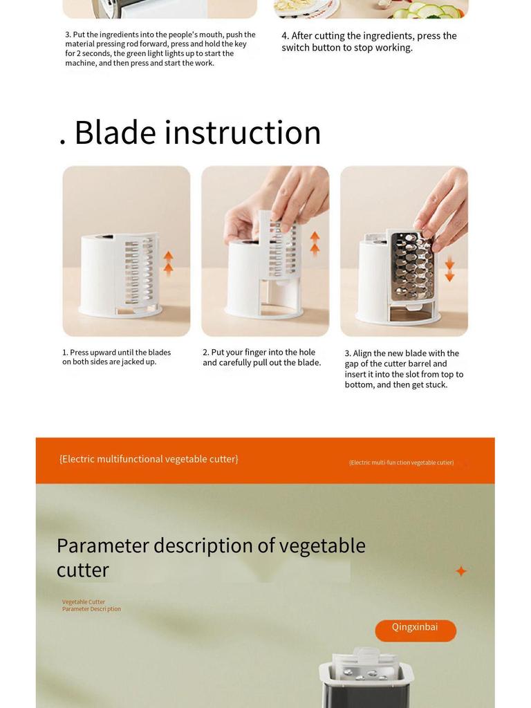 Electric Multi-Function Vegetable Cutter and Slicer: Potato Grater & Shredder