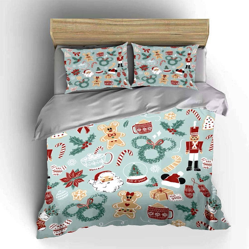 Christmas Holiday Pattern Set Bedding Duvet Cover Set Duvet Cover Pillowcases  (1*Duvet Cover 2*Pillowcases, without duvet insert)