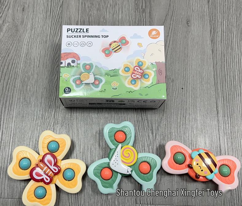 Cross-border Baby Suction Cup Spinner Toy Teether