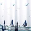 Xxuan Home 72 X 72 Fabric Shower Curtain for Bathroom, Nautical Coastal Waterproof Shower Curtain with Hooks, Sailboats