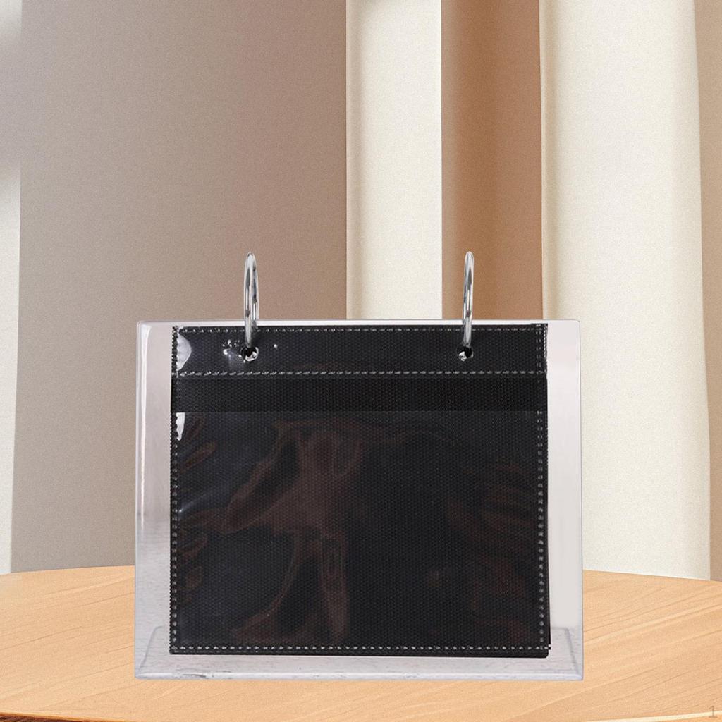 Acrylic L Shape Photo Display Stand with 17 Sheet Folders for Wallet Images