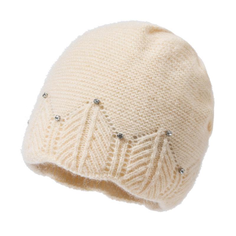 Winter Strickmütze Damenmode Strickmütze Outdoor Winddicht und Warm Gestapelte Baumwollmütze