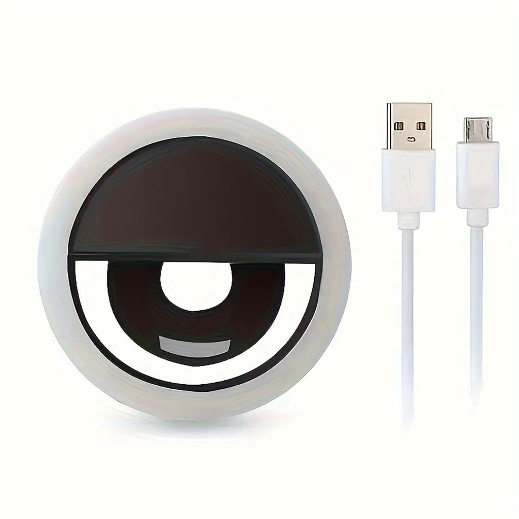 1pc Battery Phone Accessories Portable LED Ring Mini Fill Light Selfie Flash Phone Ring Light Live Video Beauty