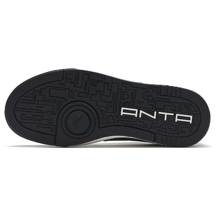 New Anta Slip Resistant Cushioning Low Top Skateboard Shoes Women's Ivory White/Black 122338011-2