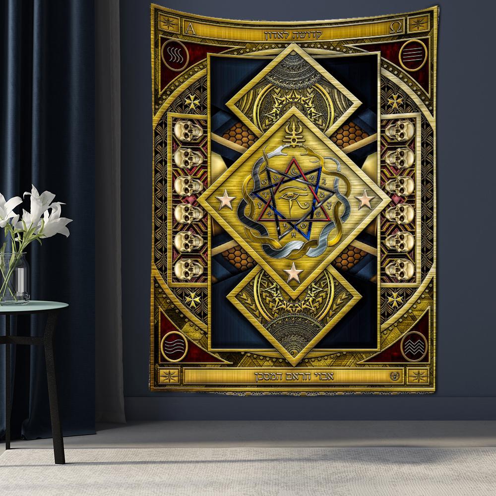 Psychedelic Tarot Tapestry Mysterious Hippie Art Wall Hanging Tapiz Dormitory Decor Background Cloth