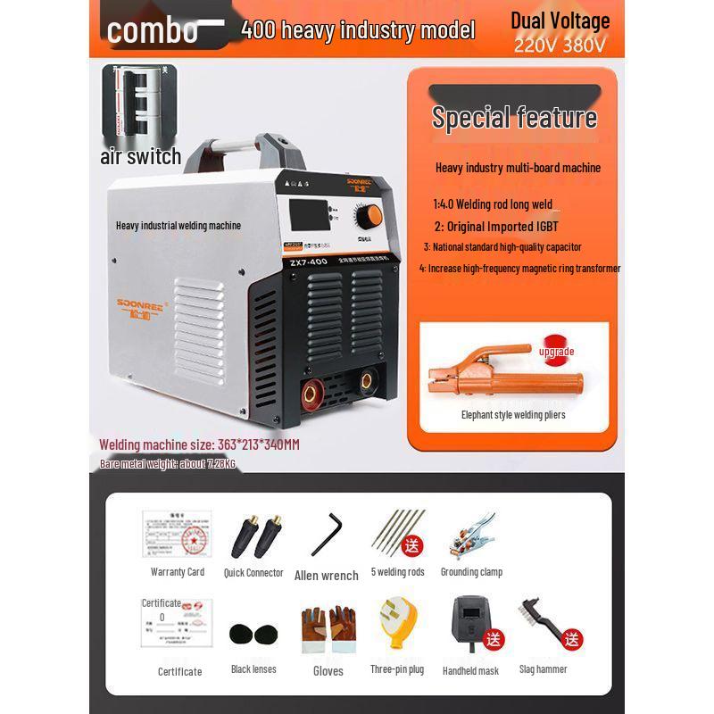 220V/380V Dual Voltage Portable Welder - Pure Copper, Industrial Grade, Household/Small Use, 315 Model