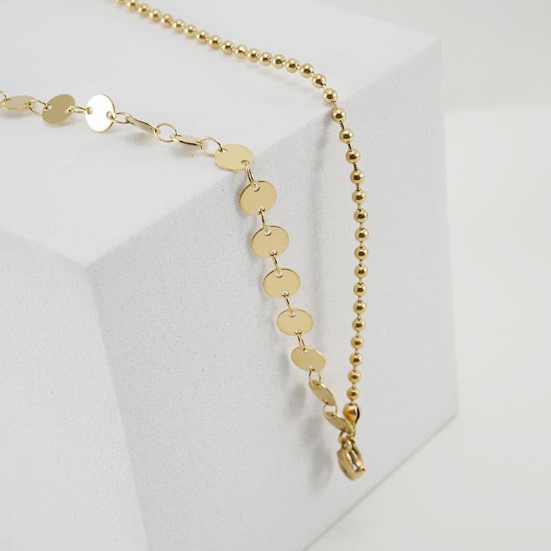 18k Gold Electroplated Stainless Steel Anklet with Small Round Charms