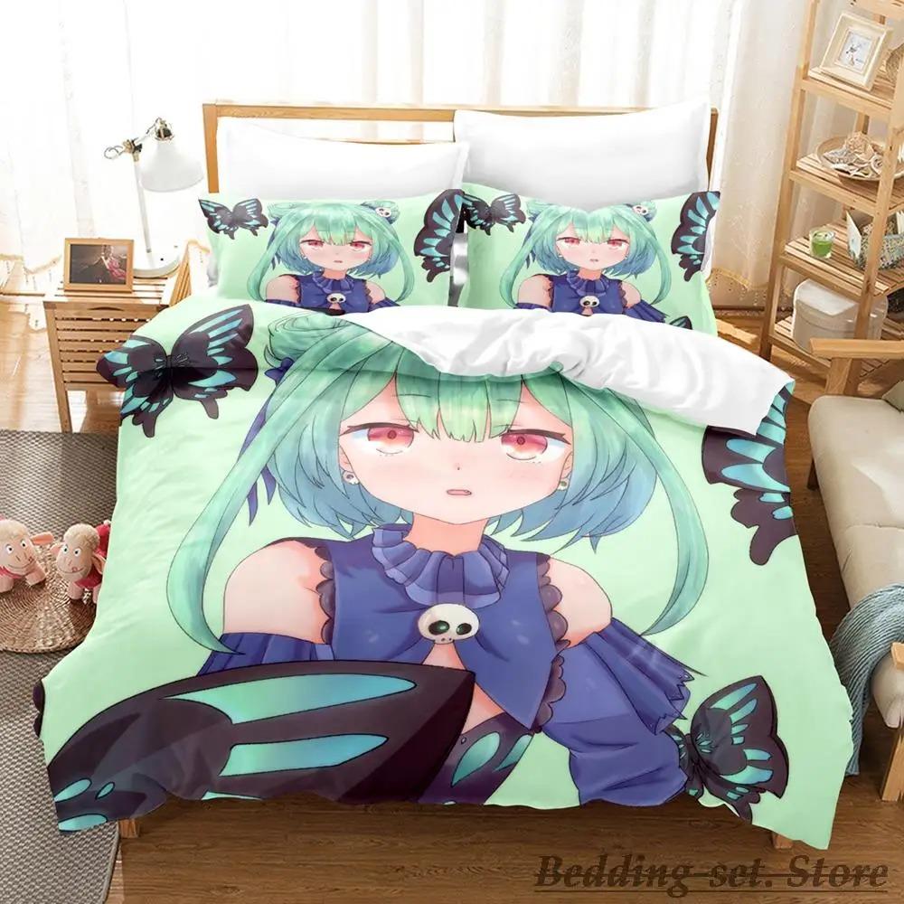 Vtuber Hololive Uruha Rushia Bedding Set Cartoon Anime Three-piece Set Adult Kid Bedroom Duvetcover Sets 3D Cute Bikini Girls
