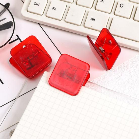 10Pcs Colorful Transparent Binder Clip Set Cute Plastic Paper Clamps for Office School Test Papers Bills Study Materials Desktop Organization Supplies
