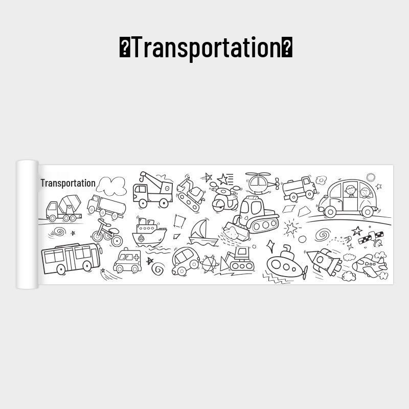 Children's Giant Coloring Scroll - Wall-Mountable Doodle and Painting Paper for Kindergarten