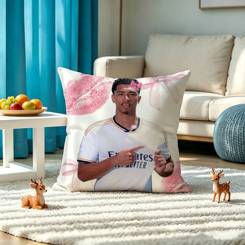 J-Jude Bellingham Football STAR Pillow Case Square Double-Sided Sofa Cushion Cover Bedroom Bedside Pillow