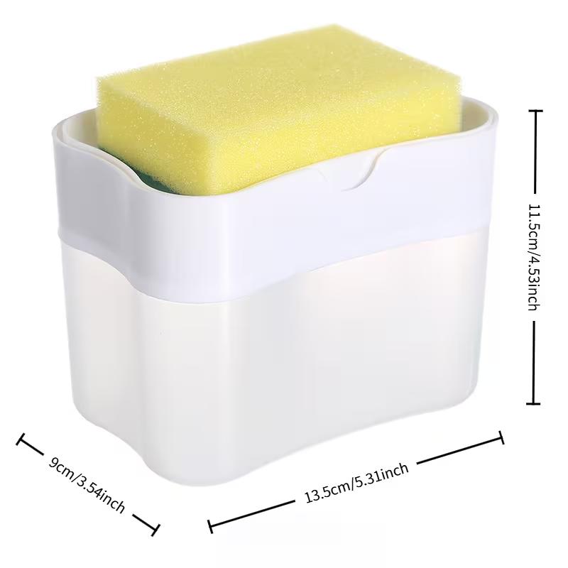 

Жидкость для мытья посуды Нажимная коробка Автоматический дозатор мыла для посуды Мыльница Губка Салфетка Чистящая коробка Кухонная Волшебная Жидкая Коробка белый