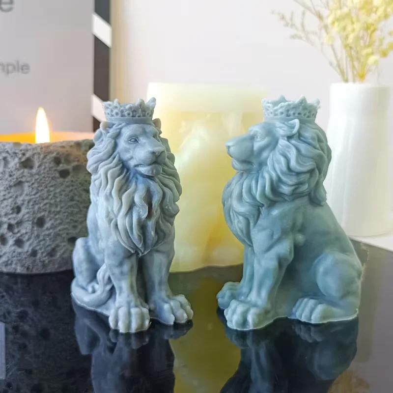 3D Lion Silicone Candle Mold DIY Animal Plaster Ornaments Crafts Mold Aromatherapy Candle Handmade Soap Resin Mould Home Decor
