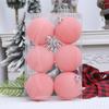 6Pcs/set Solid Color Flocked Christmas Ball Pendant Shatterproof Reusable Christmas Hanging Balls Set 6cm Merry Christmas Decor