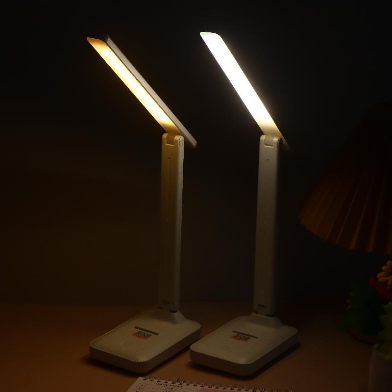 Składana Lampa Stołowa LED Lampa Biurkowa 3 Rodzaje Bezstopniowo Ściemniana Dotykowa Nocna do Czytania Ochrona Oczu Światło Nocne Ładowanie przez USB