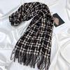 Scarf Women's Autumn and Winter New Imitation Cashmere Warm Scarf Big Windmill Plaid Shawl Windproof & Warm, Multi-Color Options for Casual Outings