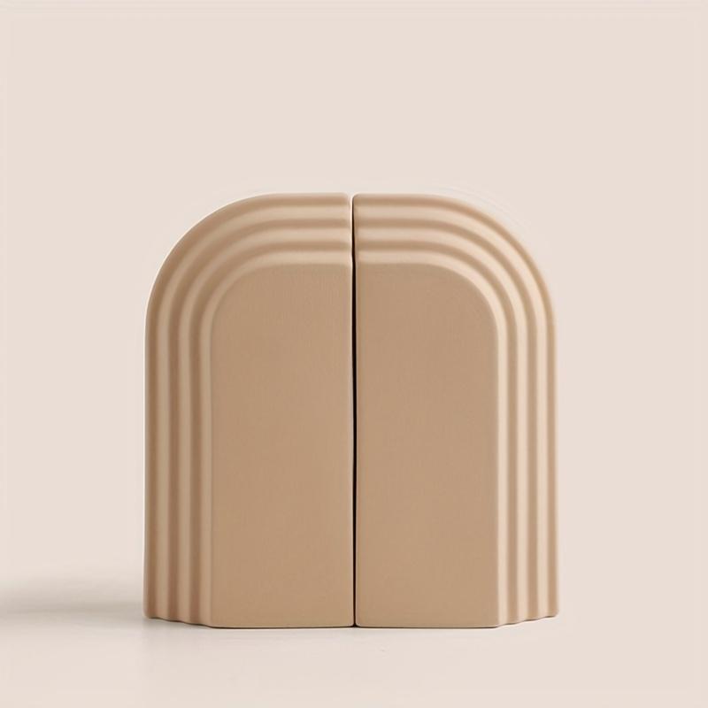 

Ceramic Arch Ornaments Design Bookends Minimalist Geometry Bookshelf Ornament Desktop Decorative Handmade Handicraft Shelf Decor