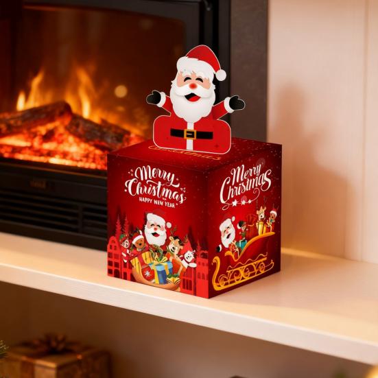 Christmas Money Box Pull-out Cash Gift Box DIY Holiday Money Gift Box with Transparent Bags Christmas Money Holder Pull Box for Kids Adults