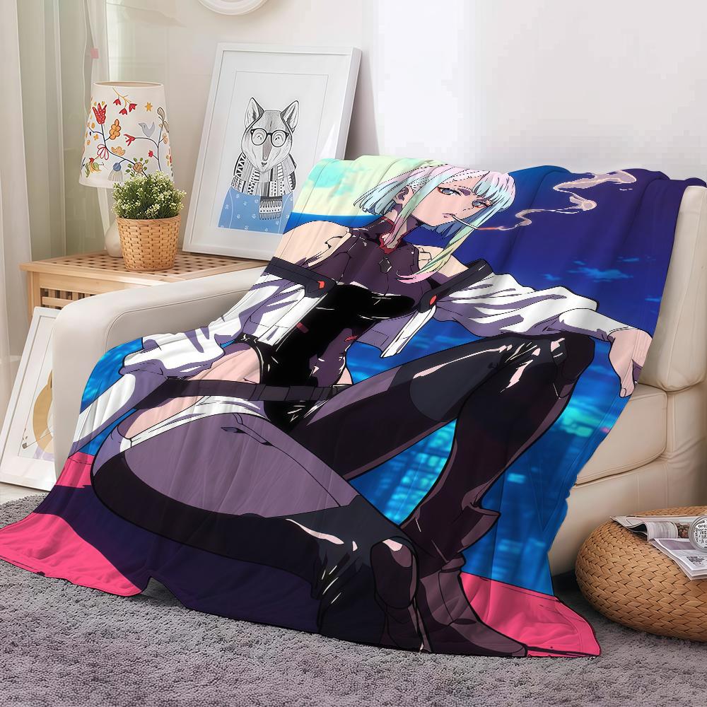 Adventure Anime C-cyberPunkS Blanket For Sofa Office Bed Plane Travel Sleep Read Relax Camping Soft And Warm