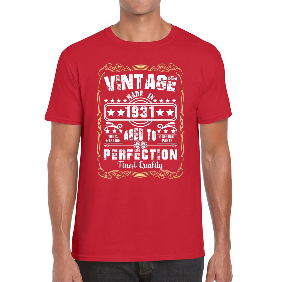 

Vintage Made In 1931 Aged to Perfection Unisex Mens T Shirt Womens Tops Tees L
