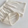 Kids 2024 Summer Korean-Style Soft Cotton Pleated Vest and Shorts Set for Boys and Girls