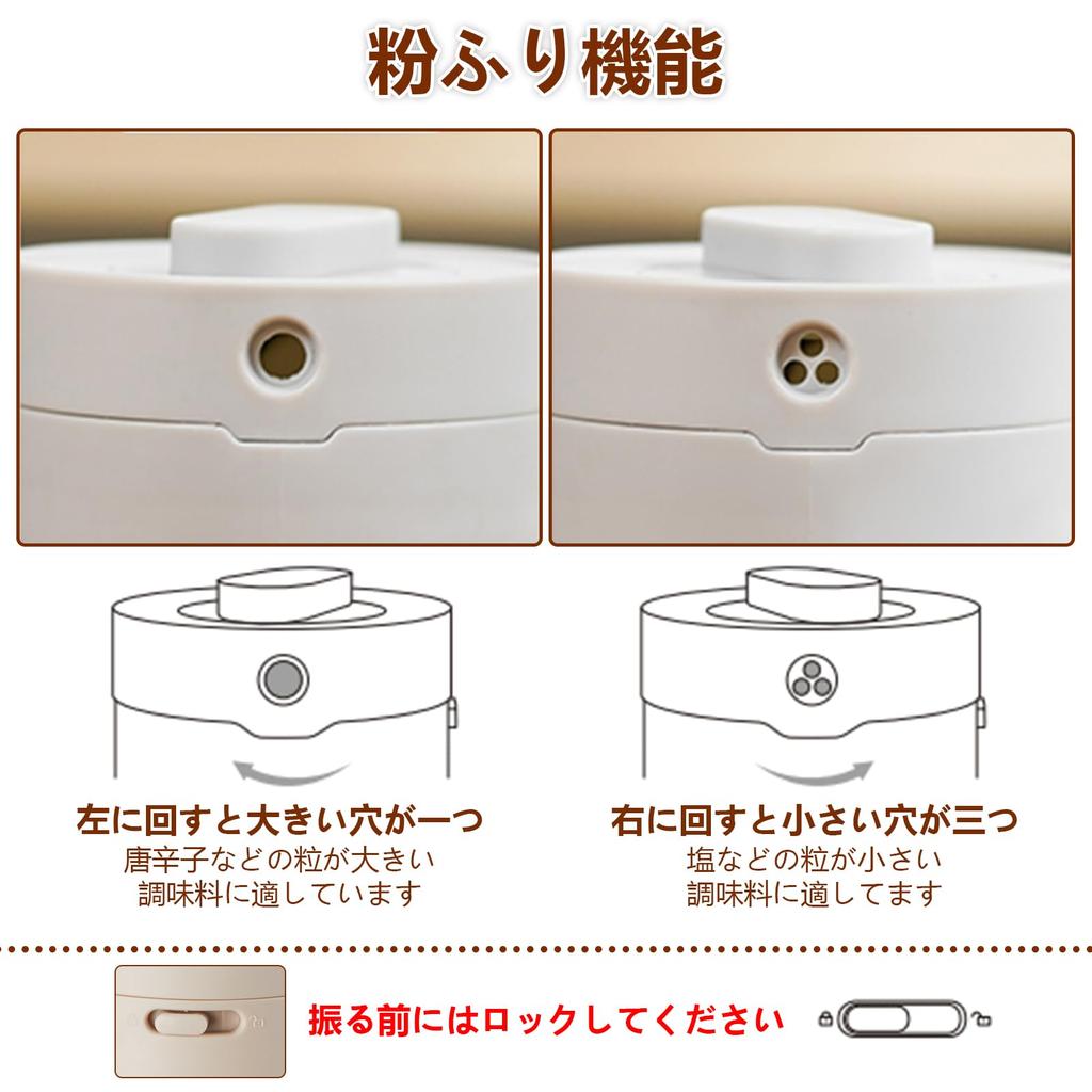 Udoric Seasoning Container, Seasoning Pot, Spice Bottle, Salt and Sugar Dispenser, Flour Shaker, Built-in Spoon, Heat-Resistant Glass,