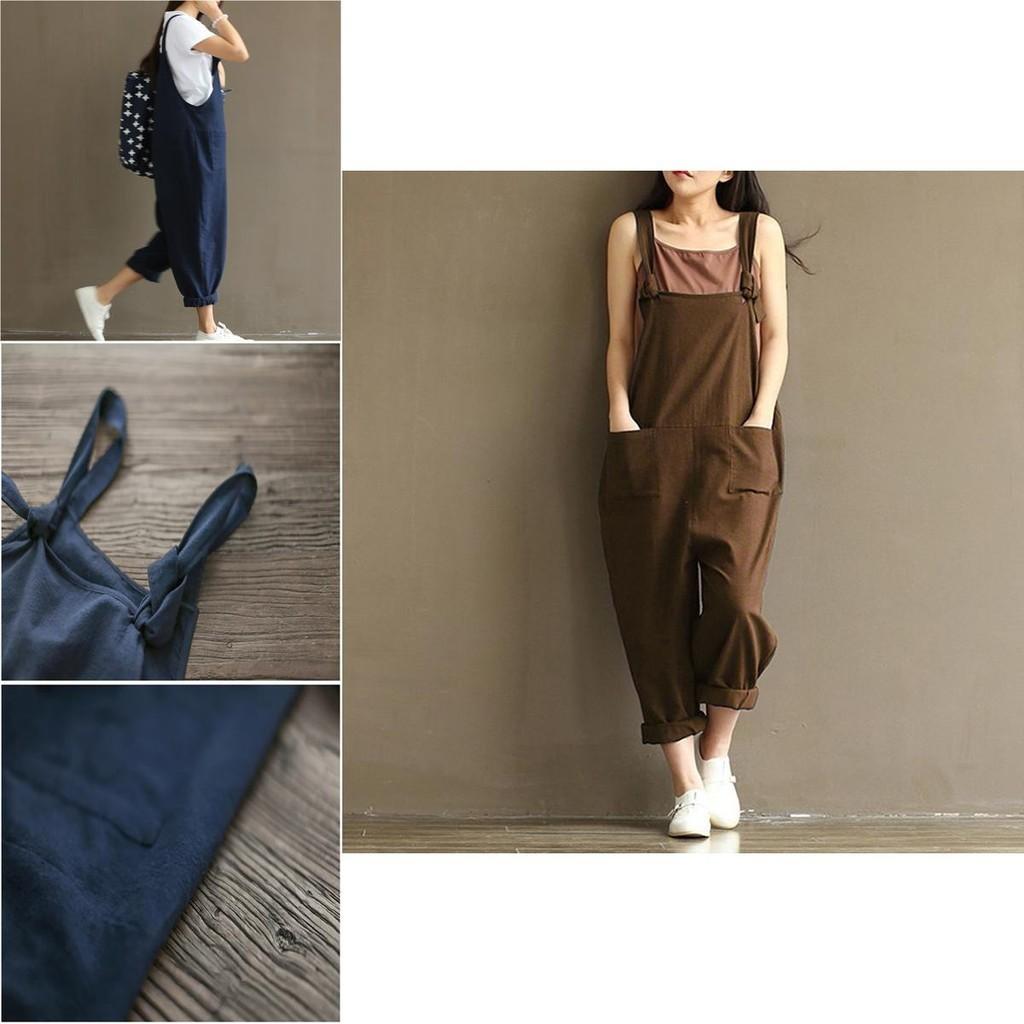 Stylish Womens Loose Jumpsuit With Comfortable Sleeveless Design And Wide Leg Fit