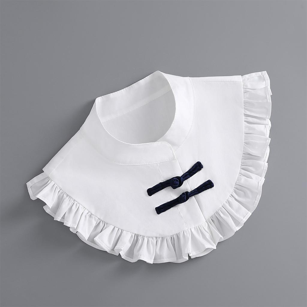 Doll Fake Collar for Women Girls Cotton Ruffled Detachable Half Shirt Lapel Blouse False Collar Women Clothes Accessories
