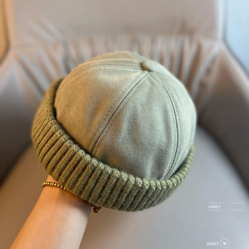 Chapeaux Rétro Sans Bord Hiver Rue Chapeau Peau de Melon Unisexe Mode Extérieure Décontracté Casquette de Marin Robe