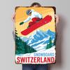 Snowboard Switzerland Vintage Travel Poster Customized Vintage Metal Signs Wall Art Retro Tin Plaque for Decoration Garage Decor