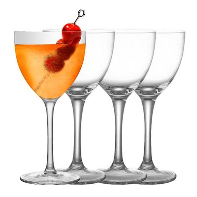 Koktejlové sklenice Nick and Nora Coupe - Ručně foukaná sada 4 kusů, Vintage sklenice Coupe pro servírování Manhattanu, Martini, Aperitivu, Algonquinu