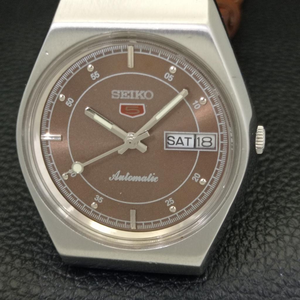 JAPAN VINTAGE SEIKO 5 AUTOMATIC 6309A MENS BROWN COLOR DIAL WATCH a701532-5 R206b-a701532