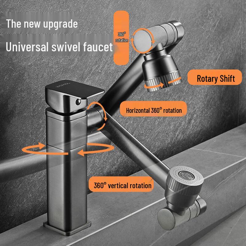 Universal Rotating Hot & Cold Bathroom Faucet