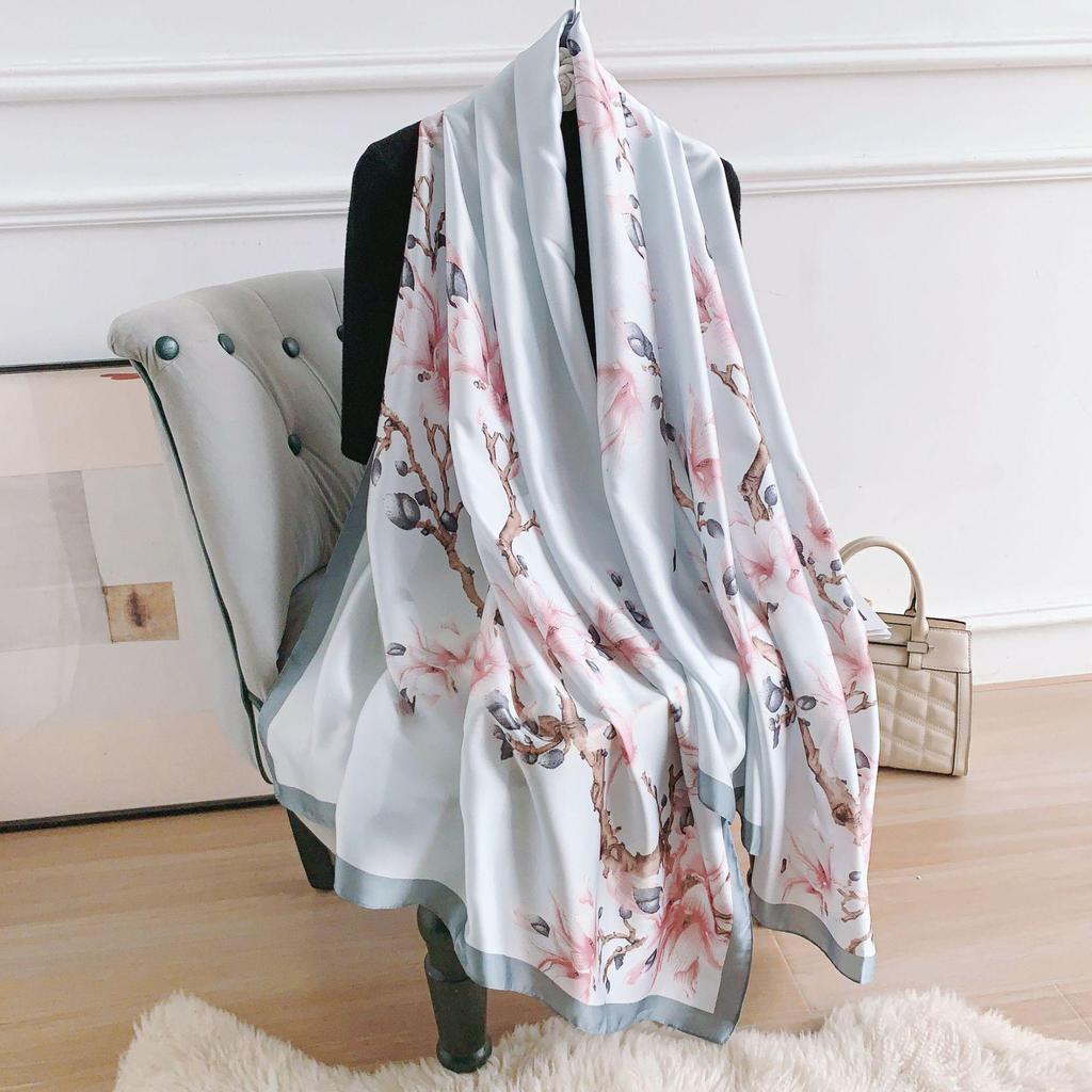 Dámský univerzální dlouhý šátek/šála Gardenia Brocade - Dekorativní ochrana proti slunci, Plážová osuška