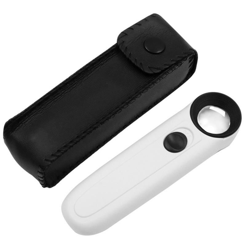 New Handheld 40X21mm Jewelry Magnifier with Dual LED Lights