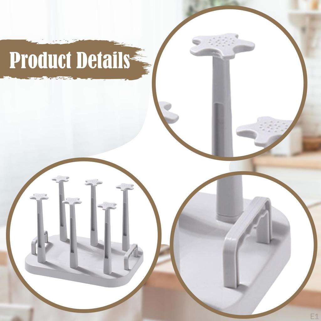 Bottle Rack Coffee Mug Water Cup Double Handles Multipurpose Drainer Stand for