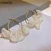 Fashion Chiffon Flower Hoop Earrings Personality Spring SUMMER New Jewelry Statement Earing Beach Holiday Accessories