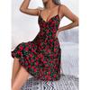 Casual Floral Bow Fungus Suspender Dress for Women