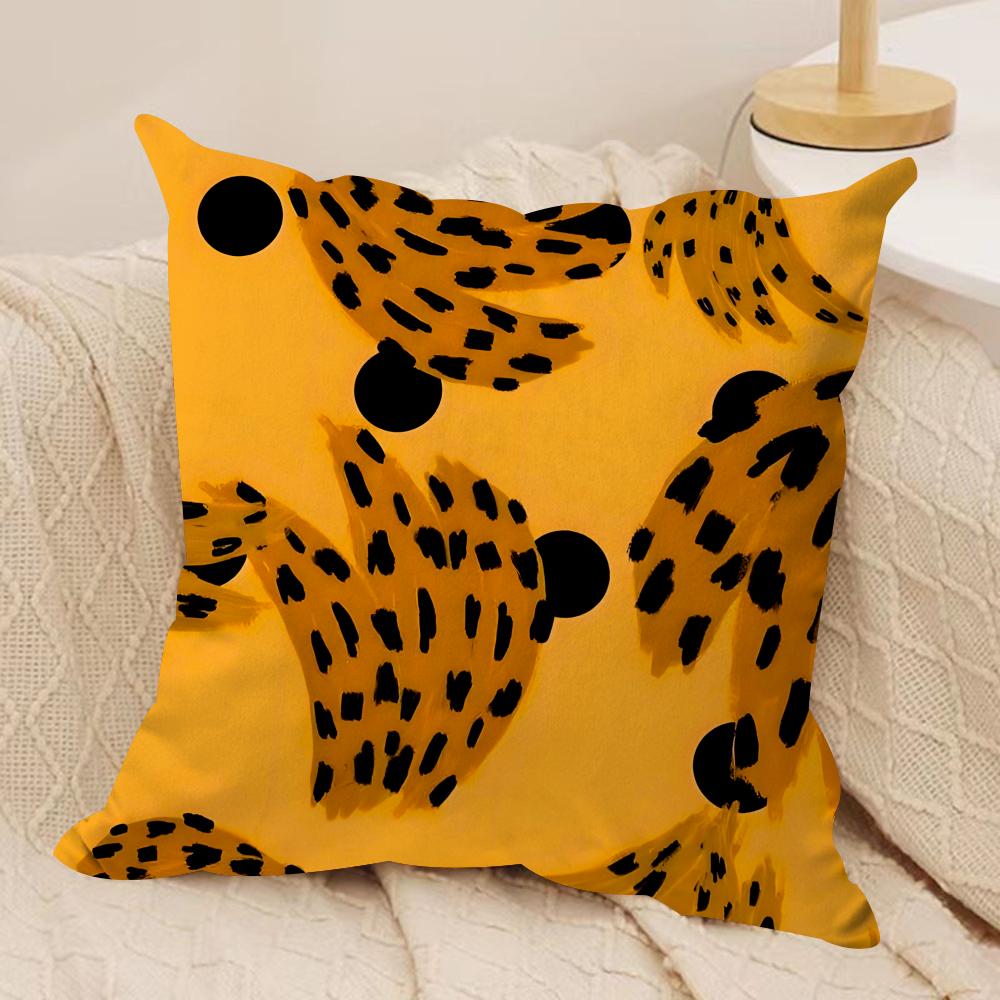 Art Abstract Illustration Cushion Cover Soft Plush Fabric Double-Sided Printed Sofa Cushion Cover for All Seasons Home DecorGift