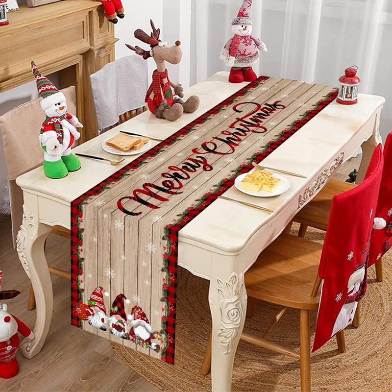 Christmas Gnome Table Runner Christmas Decorations for Home 2026 Cristmas Table Cover Navidad Noel Gift New Year 2026 Tablecloth