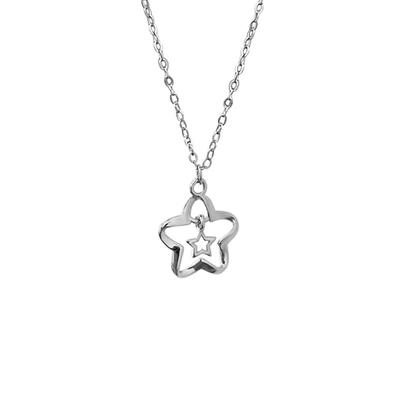 Collier Pendentif Pentagramme Collier Étoile Bijoux Étoile Creuse Choker Alliage Bijoux de Fête pour Femme Fille Cadeau