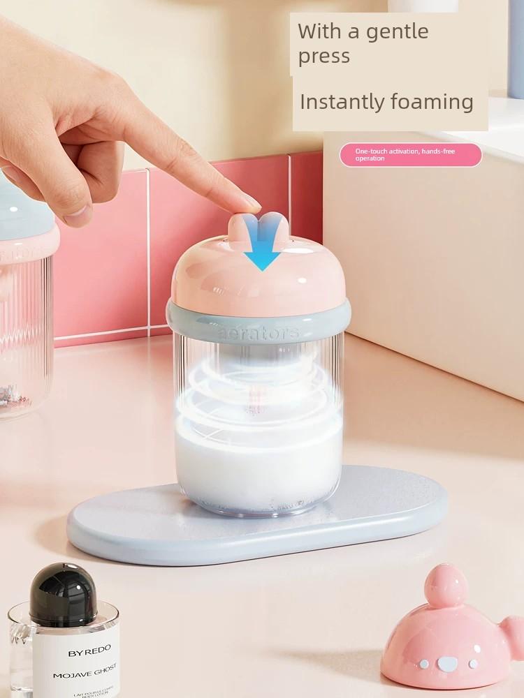 Cute Electric Facial Cleanser Foaming Device, Quick Foaming Tool, Shower Gel, Shampoo Foaming Bottle, Foam Maker