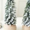 4pcs Set of Artificial Mini Christmas Tree,  Hemp Rope Bottom Basin Christmas Tree, Suitable for Home Desktop Decoration At Christmas