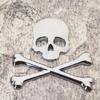 3D Skull Sticker Metal Motorcycle Decoration Weatherproof Adhesive Emblem For Bike Car Accessories