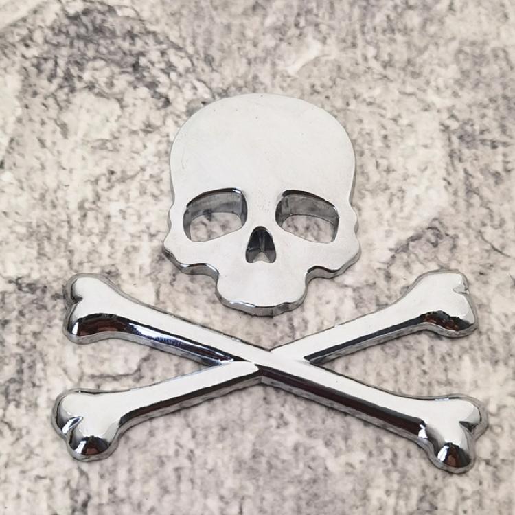 3D Skull Sticker Metal Motorcycle Decoration Weatherproof Adhesive Emblem For Bike Car Accessories