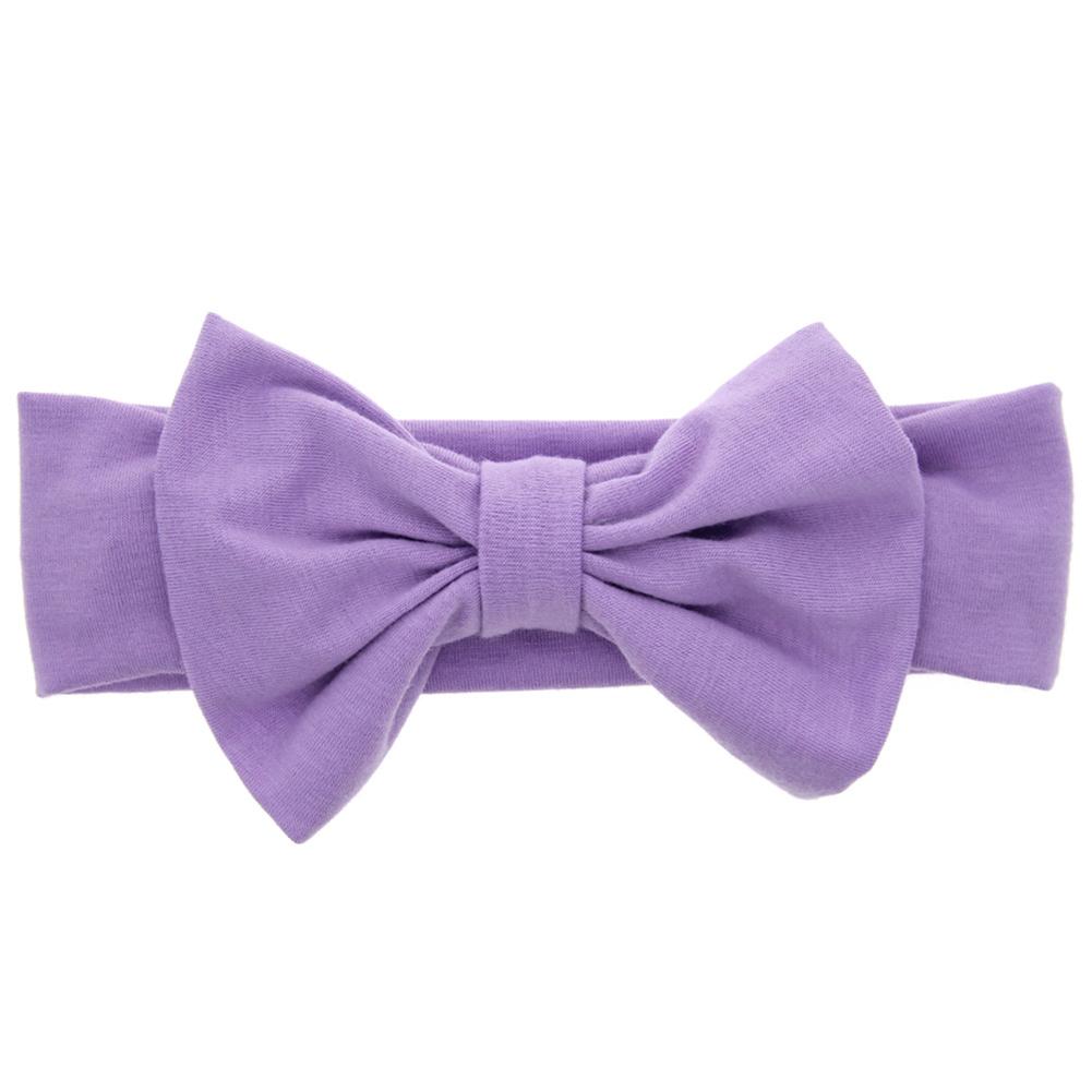 Kids Girls Xmas Gift Christmas Pure Color Bow Bowknot Soft Elastic Headband Hair Hoops