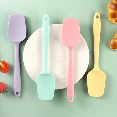 Integrated Silicone Cream Cake Spatula Portable Non-stick Non-slip Baking Scraper Salad Shovel Mixer Baking Tool Accessories