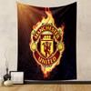 "Manchester United Logo with Flames" Patterned tapestry home decor, suitable for bedroom and living room, gift