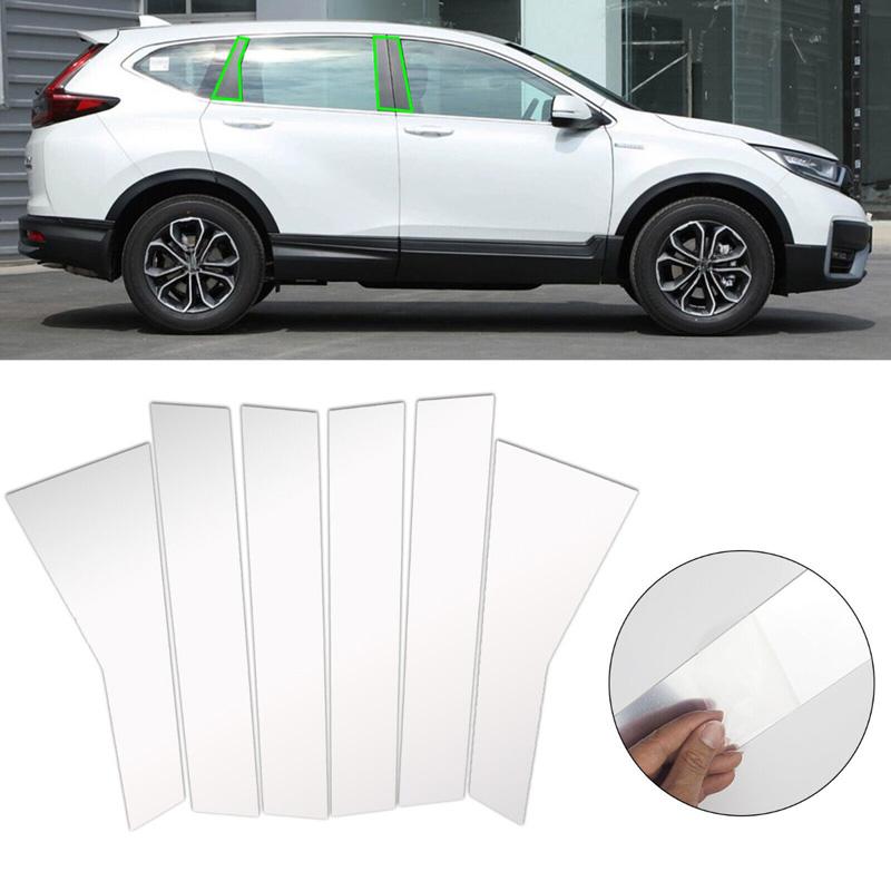 Silvery Car Window Trim Covers Center Film Column B C Pillar Posts Sticker Car Accessories For HONDA CRV 2017-2022 Plated